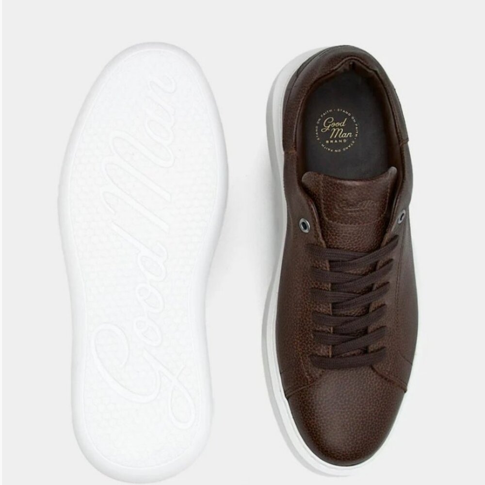 Brown Pebble Leather Sneakers